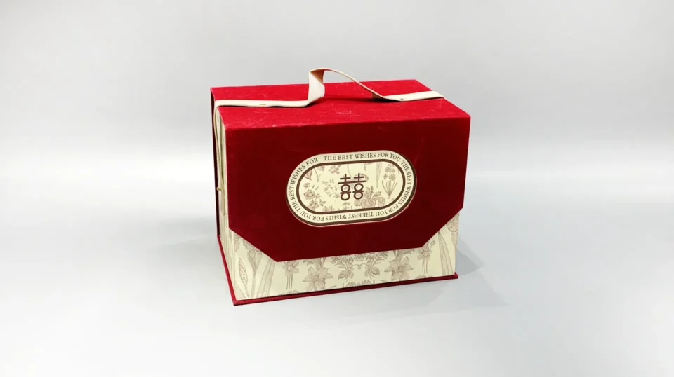 Custom flip-top magnetic gift box with strap