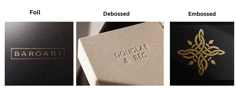 logos with different printing effect