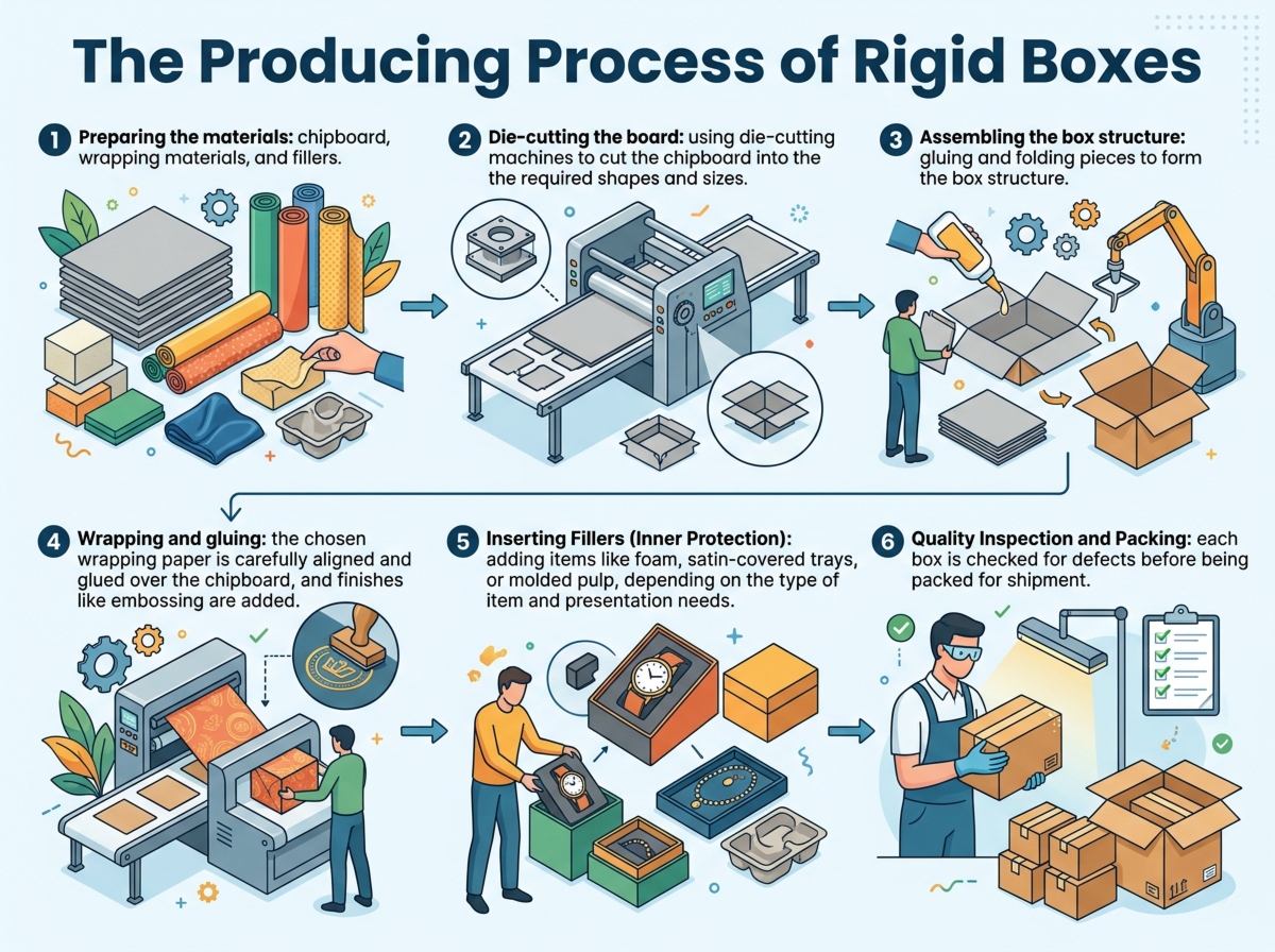 The Producing Process of Rigid Boxes