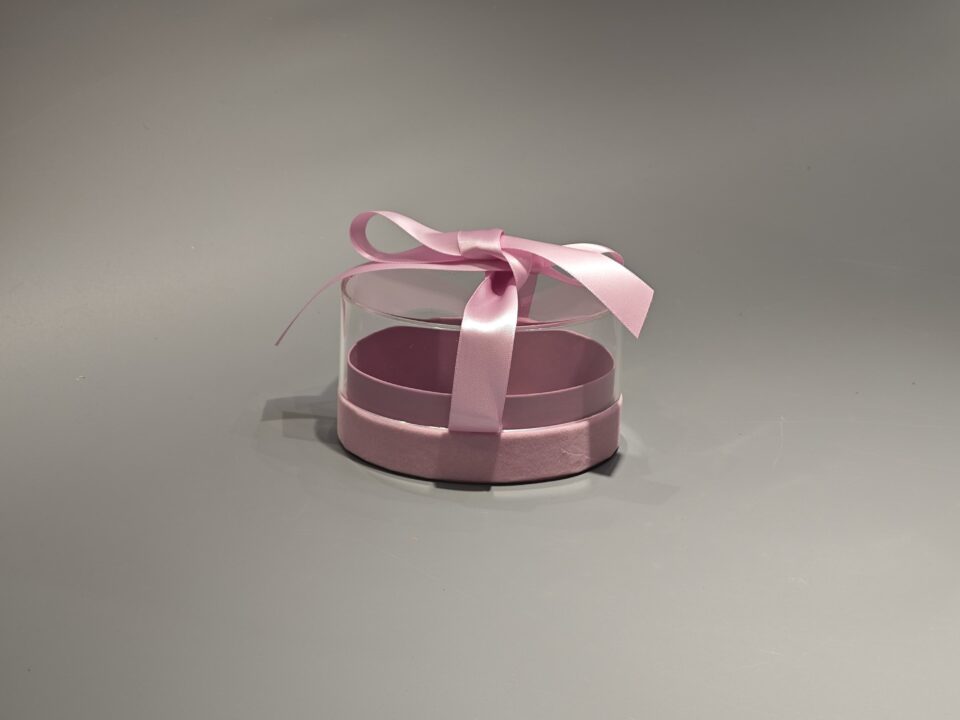 oval lift-off lid gift box with ribbon